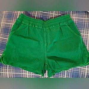 NWOT green high waisted denim shorts